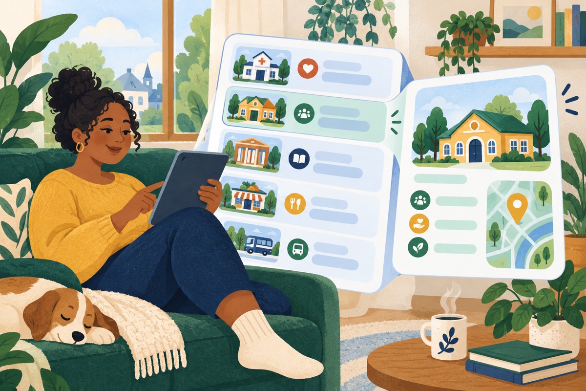 Illustration: Help nearby is now one page